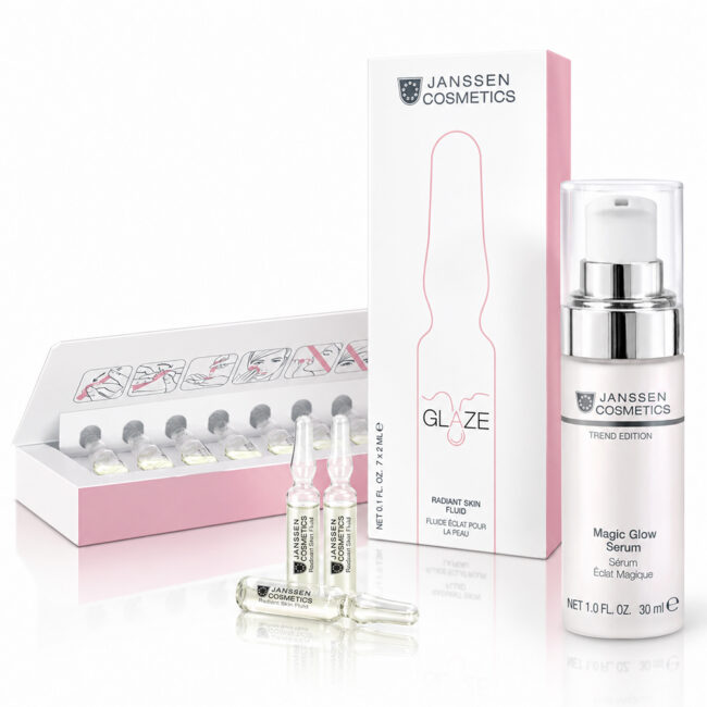 Magic Glow Serum 30 ml + GLAZE – Radiant Skin Fluid 7 × 2 ml Ünnepi ragyogás a hidratáltabb, simább és üdébb megjelenésű bőrért.