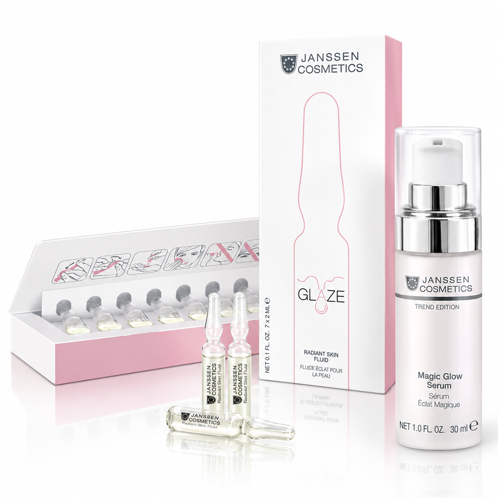 Magic Glow Serum 30 ml + GLAZE – Radiant Skin Fluid 7 × 2 ml Ünnepi ragyogás a hidratáltabb, simább és üdébb megjelenésű bőrért.